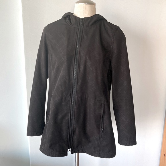 Black Reitmans hooded jacket with fleece lining size large - Picture 1 of 10